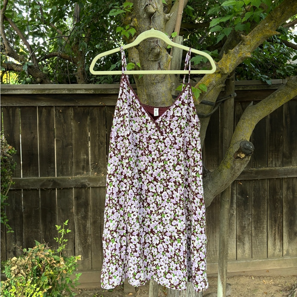 Purple Floral Spaghetti Strap Sundress